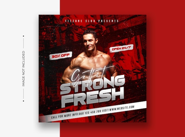 PSD gym fitness social media and instagram post template