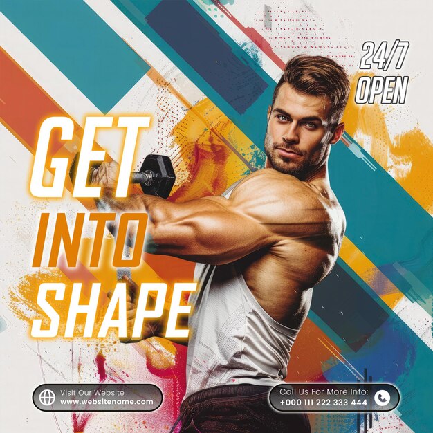 Gym fitness social media post template gym facebook and instagram poster