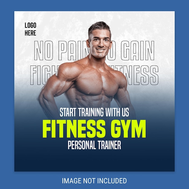 Premium PSD | Gym fitness social media post template