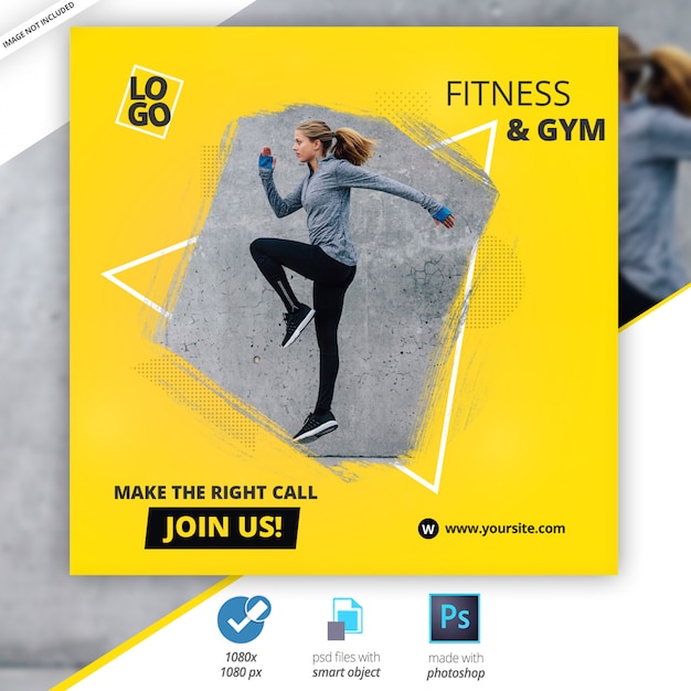 PSD gym fitness social media web banners