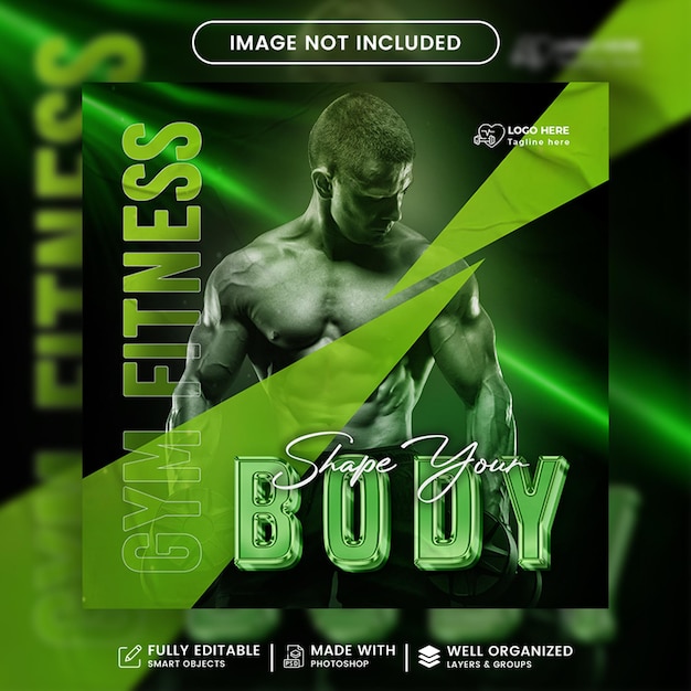 Gym and fitness sports banner template workout fitness gym banner instagram and social media post
