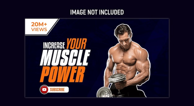 Gym Fitness YouTube Thumbnail Design Template