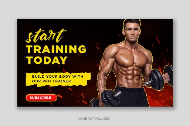 Gym or fitness youtube thumbnail design