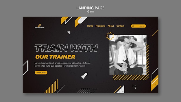 PSD gym landing page design template