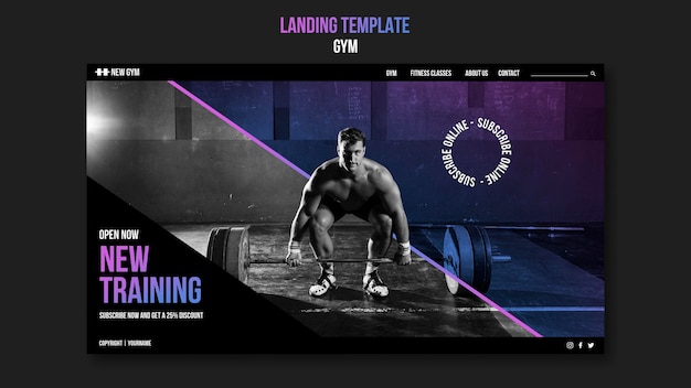 PSD gym landing page template