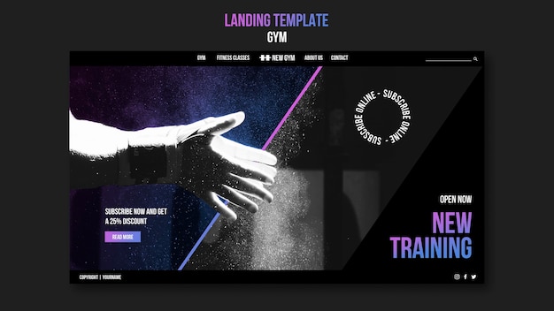 Gym landing page template