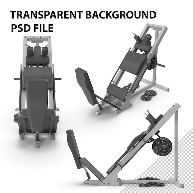 PSD gym leg press and hack squat machine png