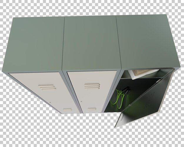 PSD gym lockers op transparante achtergrond 3d-rendering illustratie