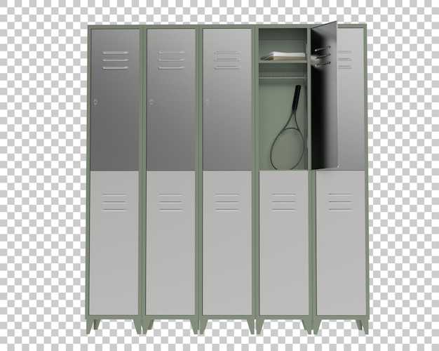 Gym lockers on transparent background 3d rendering illustration