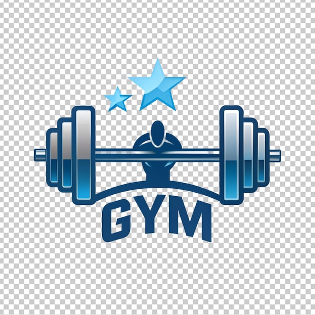 PSD gym logo on transparent background