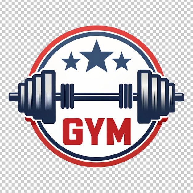 PSD gym logo on transparent background