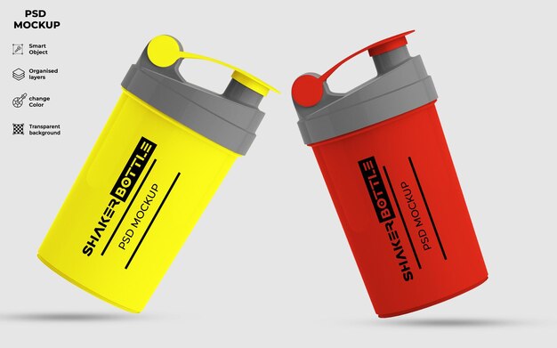 Gym shaker bottle packaging mockup