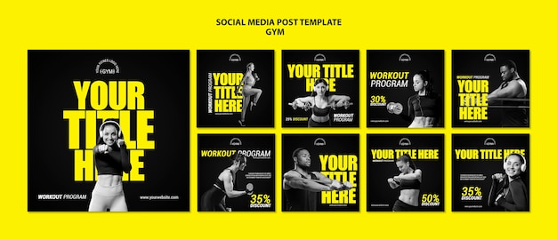 Gym social media post template