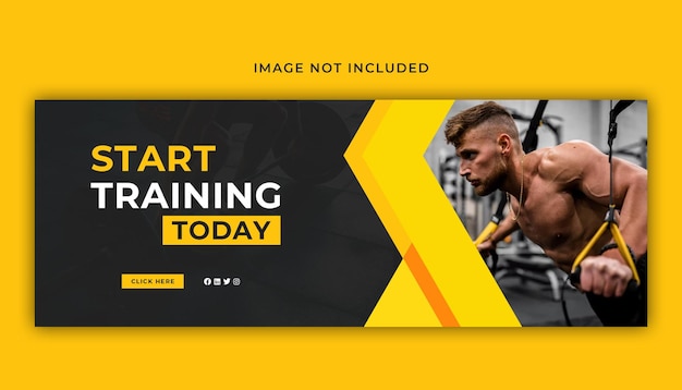 Gym start training today social media and web banner template