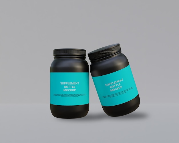 Gym supplement bottle mockup