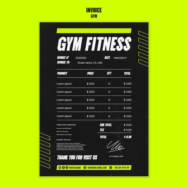 PSD gym template design