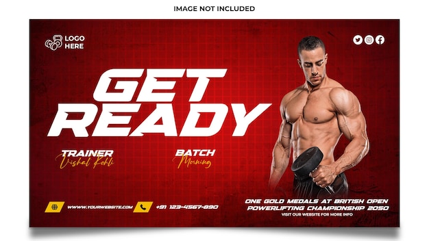 Gym trainer and fitness social media banner