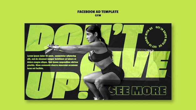 PSD gym training facebook template