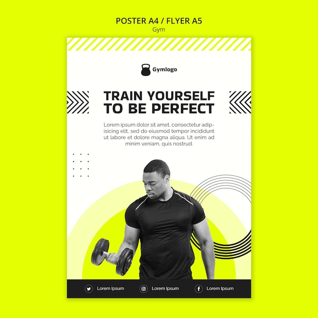 Gym training flyer template