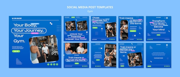 PSD gym training instagram posts