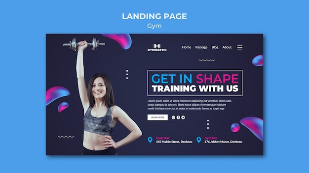 Gym web template with photo