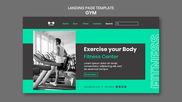 Gym workout landing page template