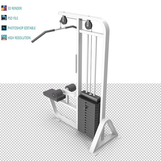 Gymmaskin 3D-rendera PSD