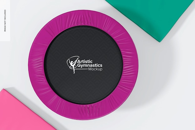 PSD gymnastic trampoline mockup top view