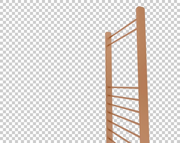 Gymnastiek muur bars op transparante achtergrond 3D-rendering illustratie