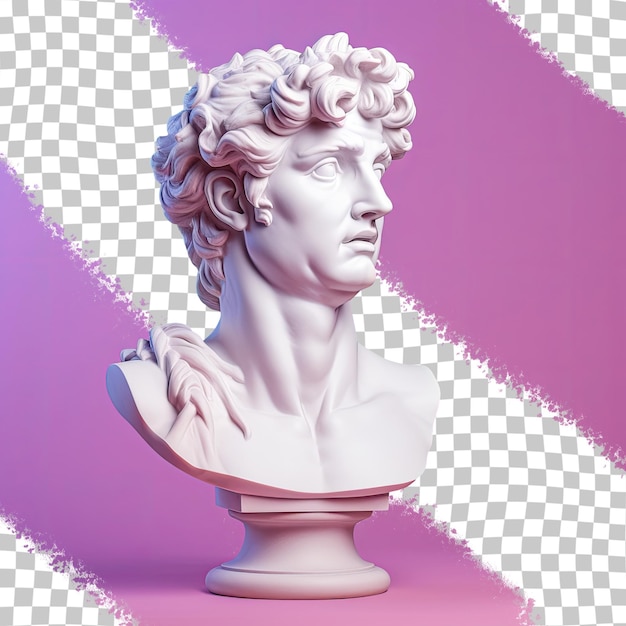 PSD gypsum apollo head on transparent background