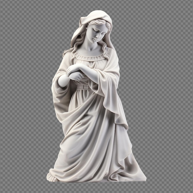 Copia in gesso di una statua di gesso isolata su uno sfondo trasparente