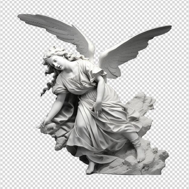 Gypsum statue plaster copy isolated on transparent background