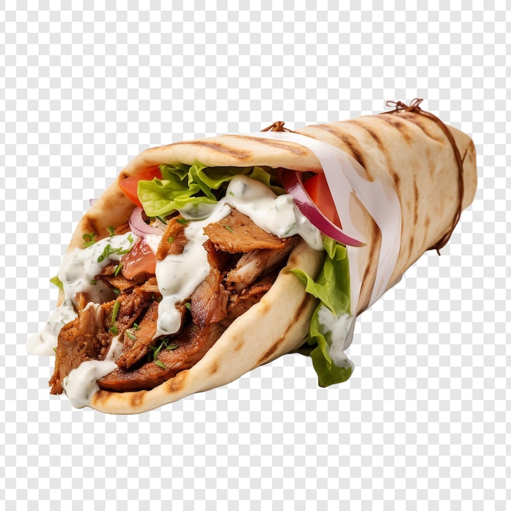 PSD gyros isolated on transparent background