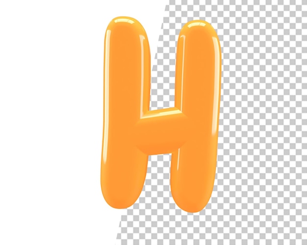 H letter gold text 3d render