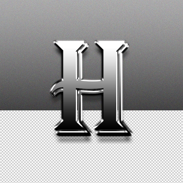 PSD h letter text effect