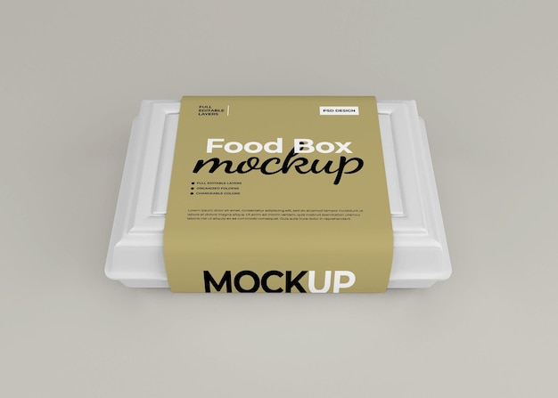 Haal het mockup van de voedseldoos weg voor het verpakken van fastfood