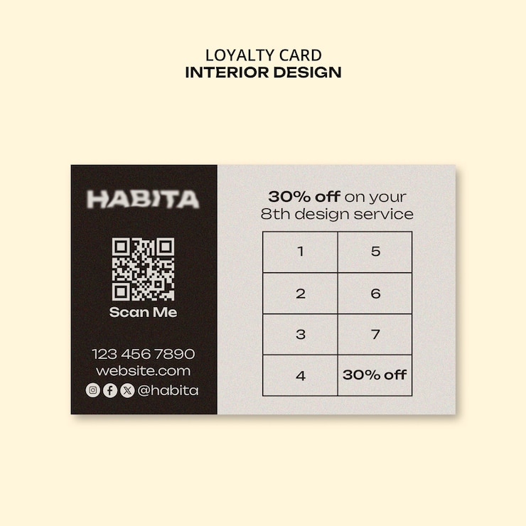 PSD habita loyalty card for interior design