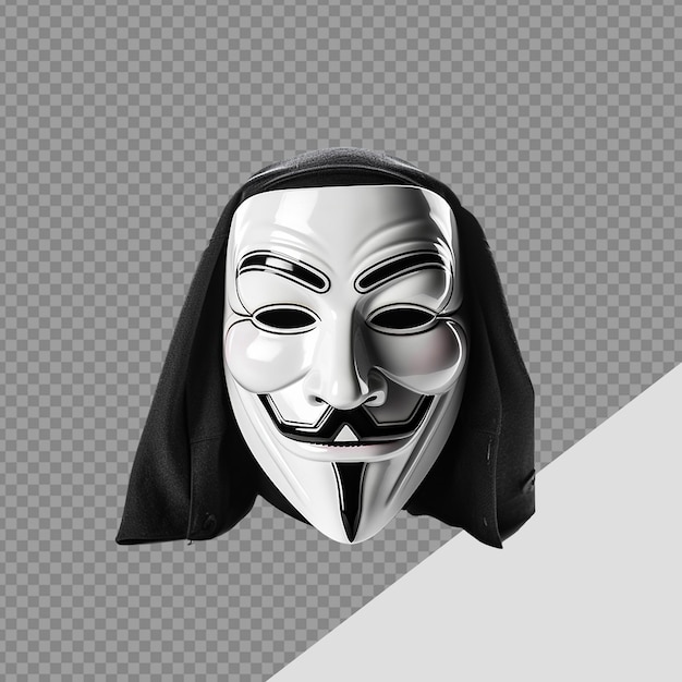 PSD hacker anonymous mask png isolated on transparent background