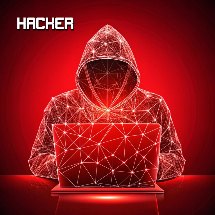 Hacker concept Abstract Futuristic blue color Low poly style design