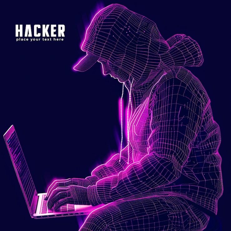 PSD hacker concept template design background for technology