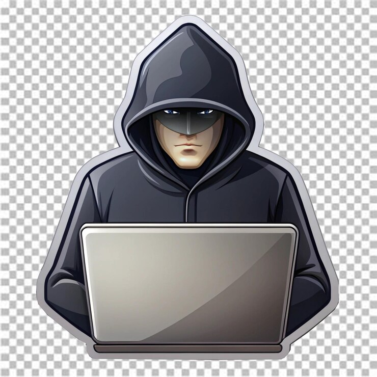 PSD hacker illustration sticker designs which print on a t shirt without background psd