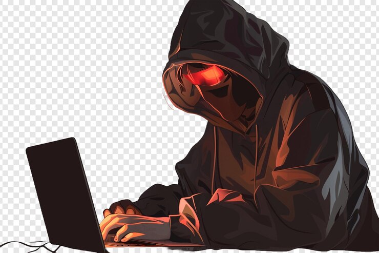 PSD hacker isolated on transparent background