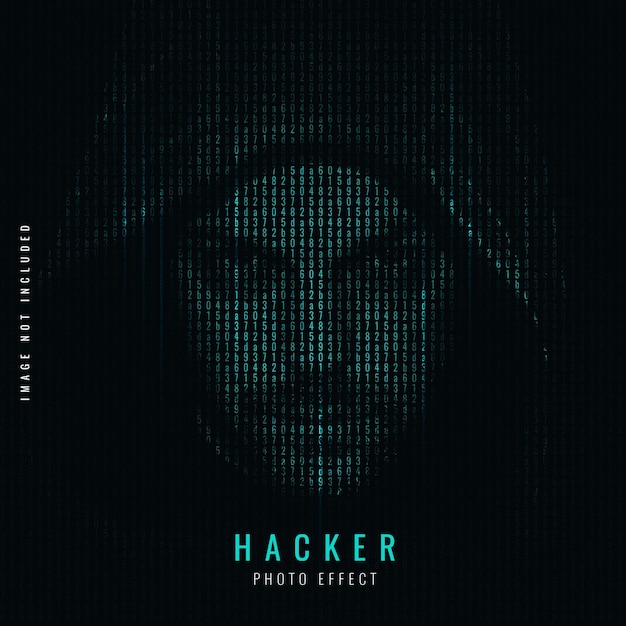 PSD hacker typografie portret effect