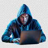 PSD hacker using laptop