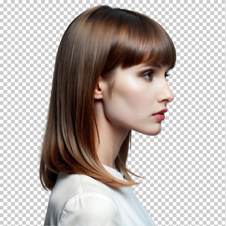 PSD 透明な背景のサイドフェイスでヘアパンチ