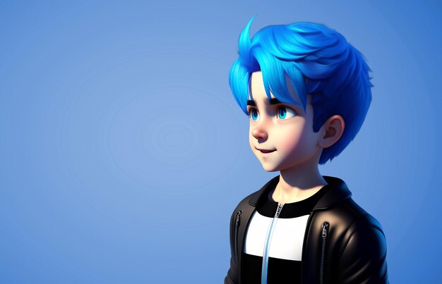 PSD hair blue boy