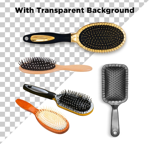 ヘアケア用のヘアブラシ 透明な背景のPNGPSD