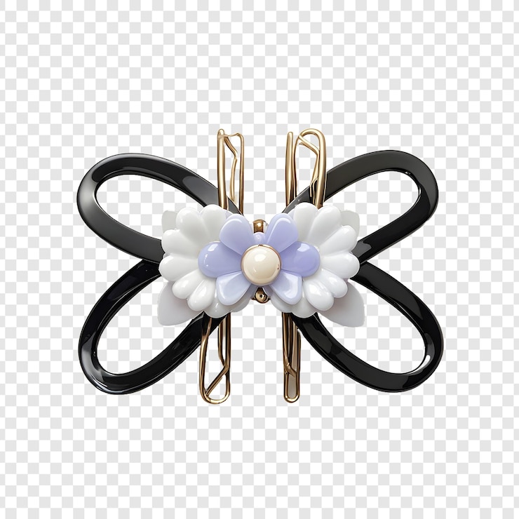 PSD hair clip isolated on transparent background