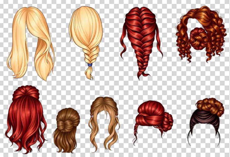 PSD ヘアコレクションセット psd テンプレート