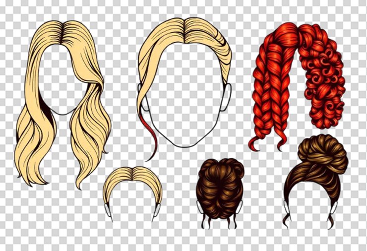 PSD ヘアコレクションセット psd テンプレート